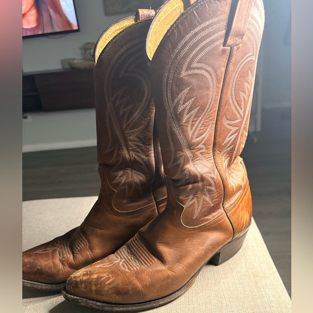 Brown Leather Cowboy Boots